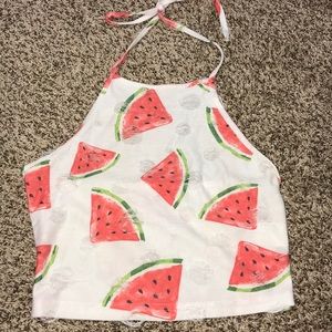 Fun watermelon halter crop top